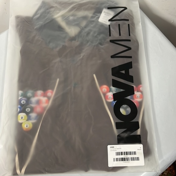 💥3/$15💥NWT - Fashion Nova Men Cue Club Short Sleeve Polo, Brown - Medium - Picture 12 of 13